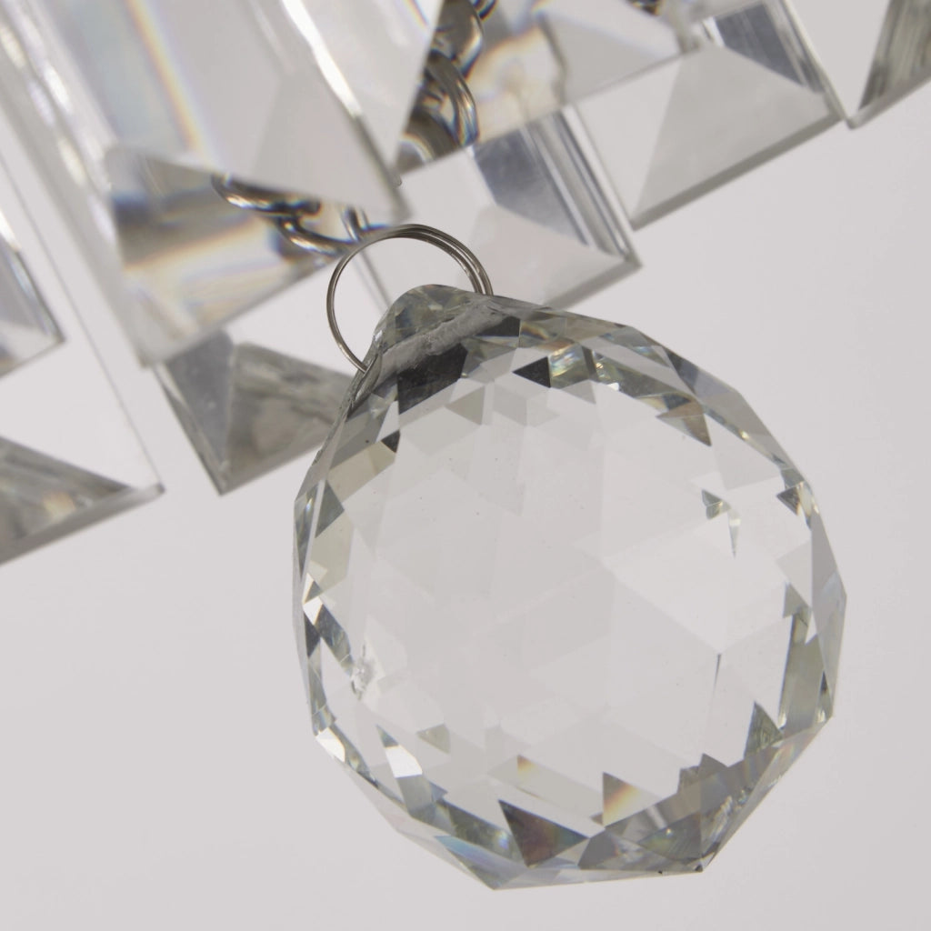 Lampada a Soffitto Classica Impero Acciaio Cromo Vetro Trasparente 4 Luci E14