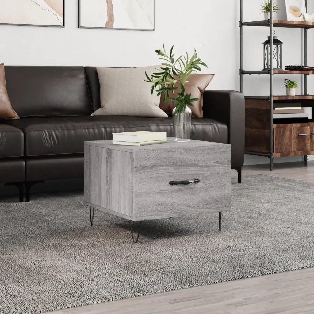 Tavolino da Salotto-Tavolino da soggiorno-Tavolo Grigio Sonoma 50x50x40 cm Legno Multistrato 733856