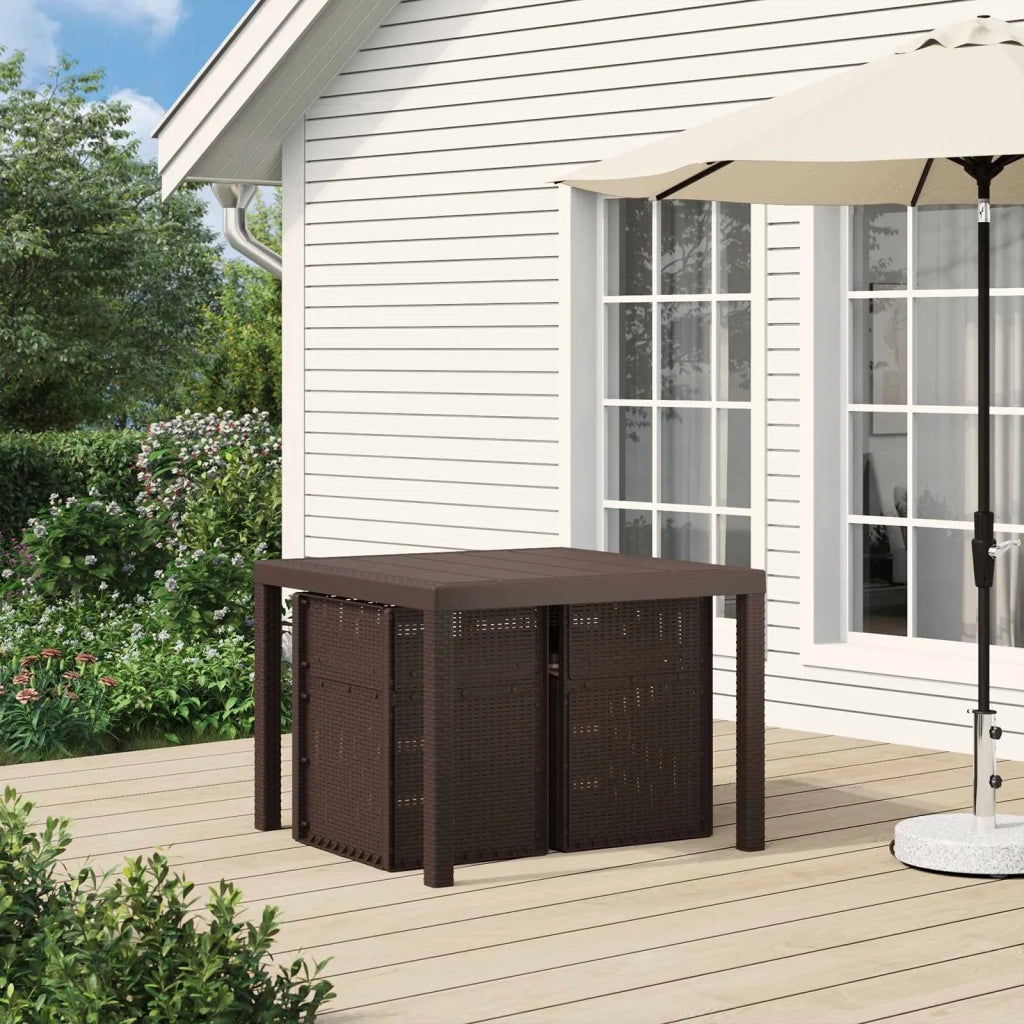 Sedie da pranzo da giardino 2 pcs Marrone e Tortora PP 899995