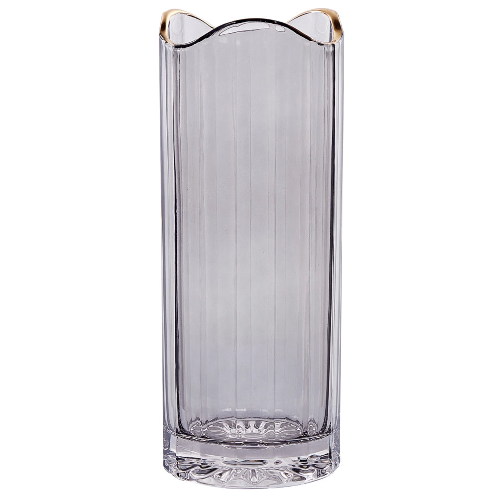 Vaso di vetro di colore grigio dorato 30 cm stile moderno