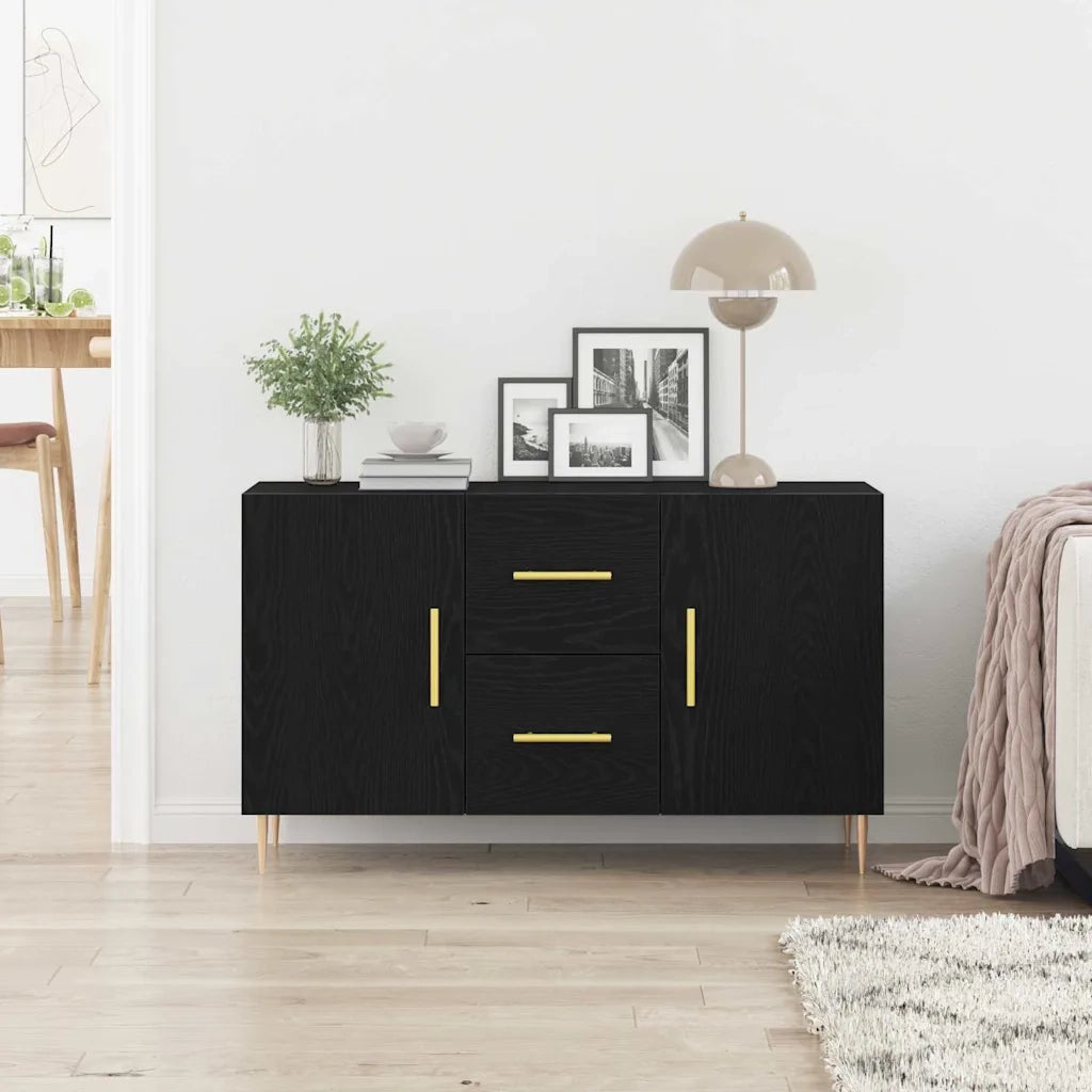 Credenza Rovere Nero 100 x 36 x 60 cm Legno multistrato 862957