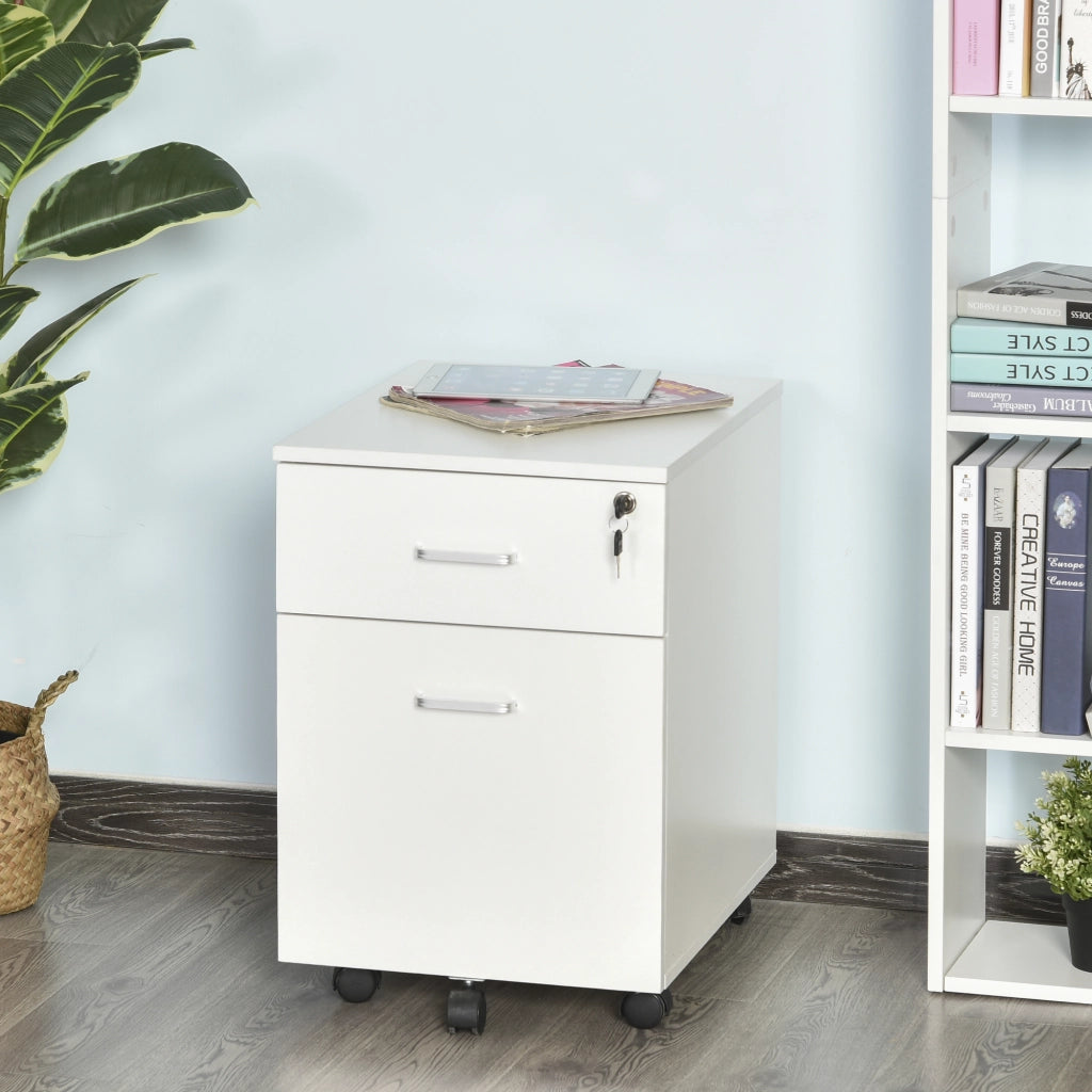 Cassettiera con Ruote per Ufficio ¨C zephmum ¨C 40x49x58 cm Bianco