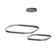 Lampada a Sospensione Criseide S/2D Q - Led 90W 3000K 4000lm in Alluminio Nero - Biemissione Dimmerabile Taglio di Fase - Gealuce