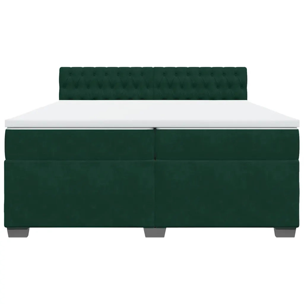 Giroletto a Molle con Materasso Verde Scuro 200x200 cm Velluto 3286411