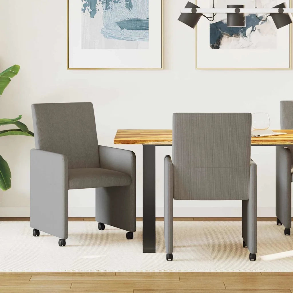 Sedie da Pranzo con Ruote 2 pcs Grigio chiaro 57 x 66 x 94 cm 42017801