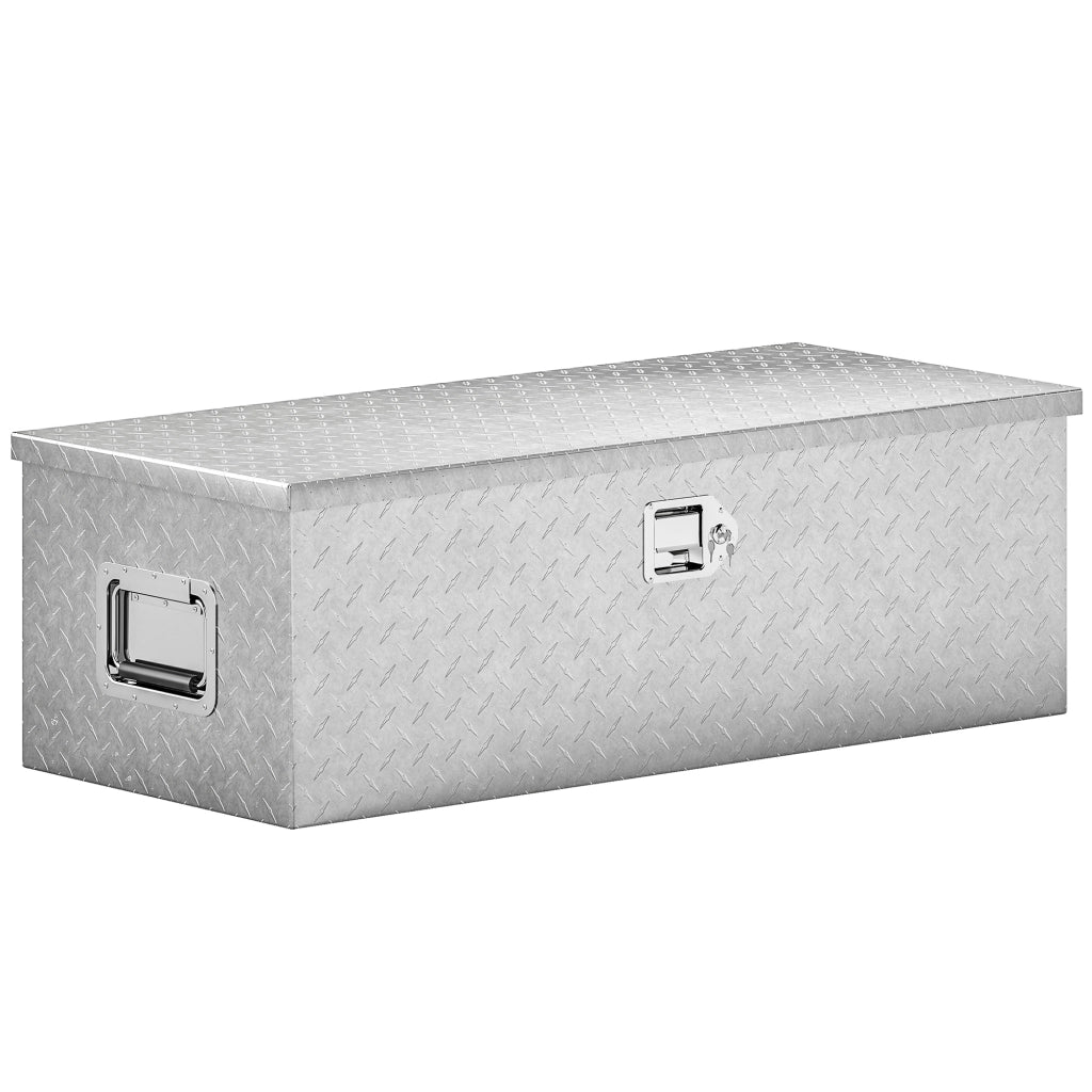 Cassetta degli Attrezzi in Alluminio con Serratura ¨C Zephmum ¨C Argento 76.2x33x24.4 cm