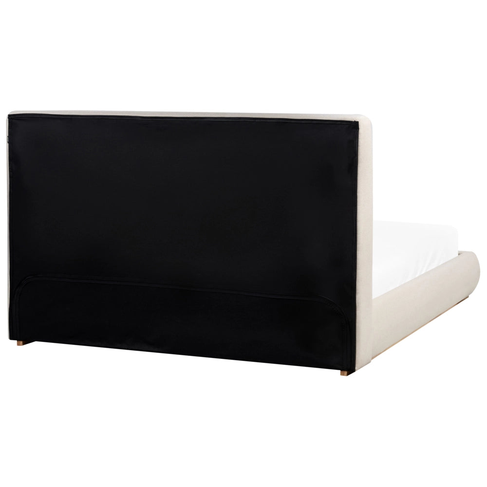 Letto ottomano Beige Chiaro Poliestere 160 x 200 cm contenitore e testiera Camera da letto Mobili Elegante