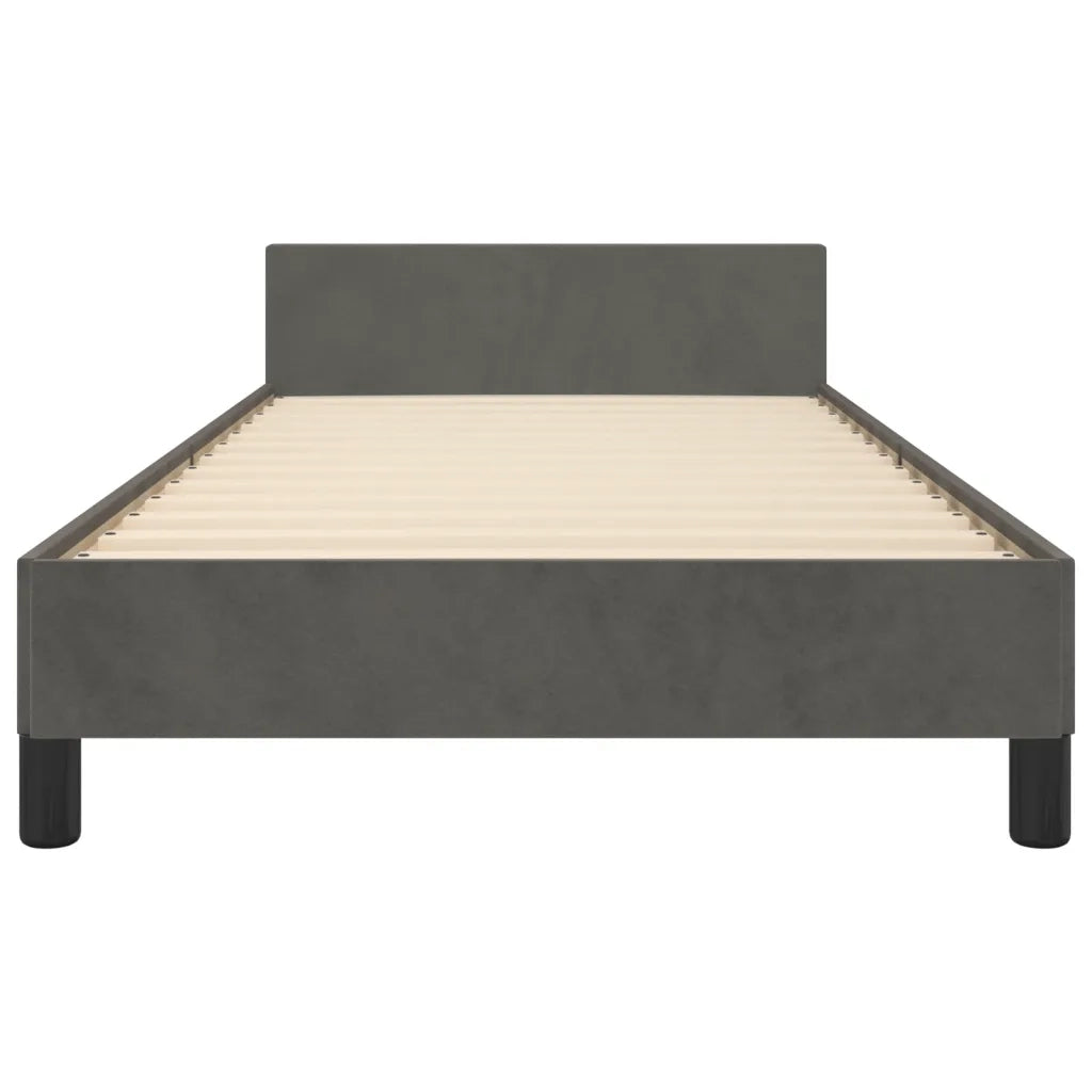 Giroletto con Testiera Grigio Scuro 90x200 cm in Velluto cod mxl 58983