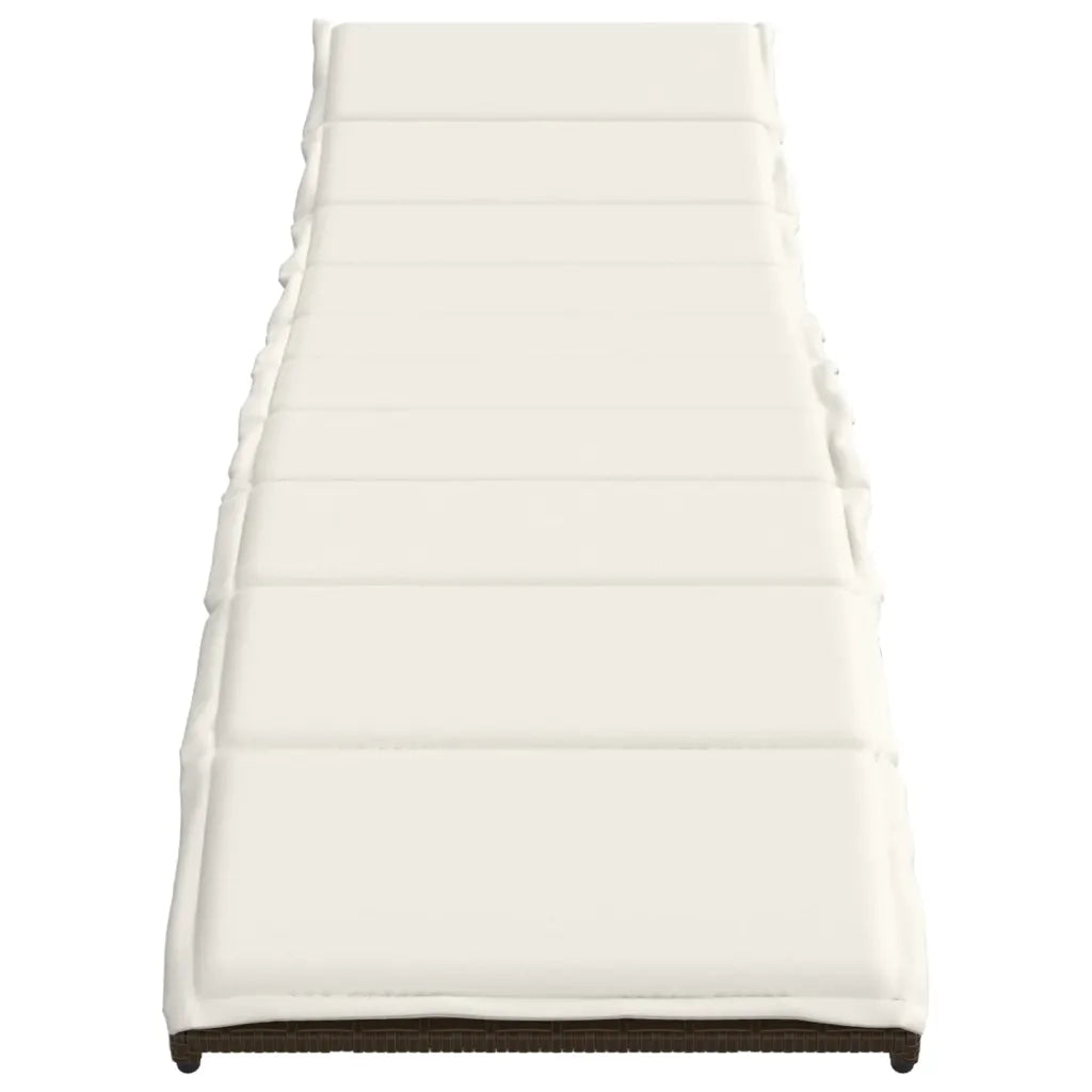 Lettini Prendisole 2 pz con Tavolino Marrone in Polyrattan 368252