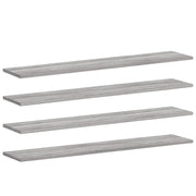 4 pz Mensole Parete | Mensola sospesa Grigio Sonoma 100x20x1,5cm Legno Multistrato