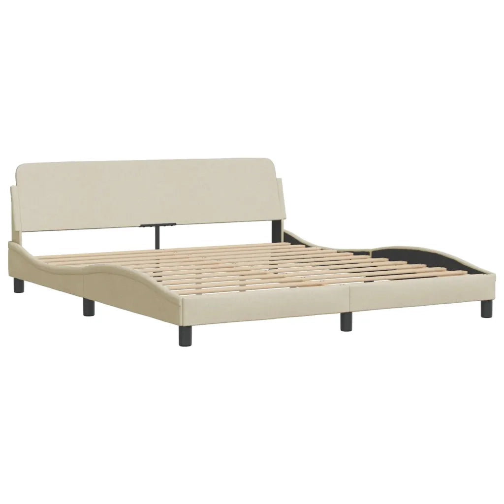 Giroletto con LED senza Materasso-Struttura Letto Hvar Crema 180x200 cm in Tessuto