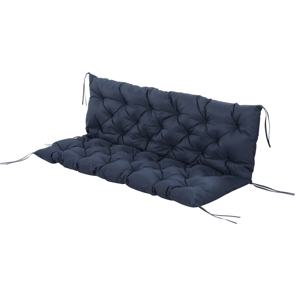 Cuscino da Banco 3 Posti ¨C Zephmum ¨C Blu 150x98x8 cm con 6 Cordoni