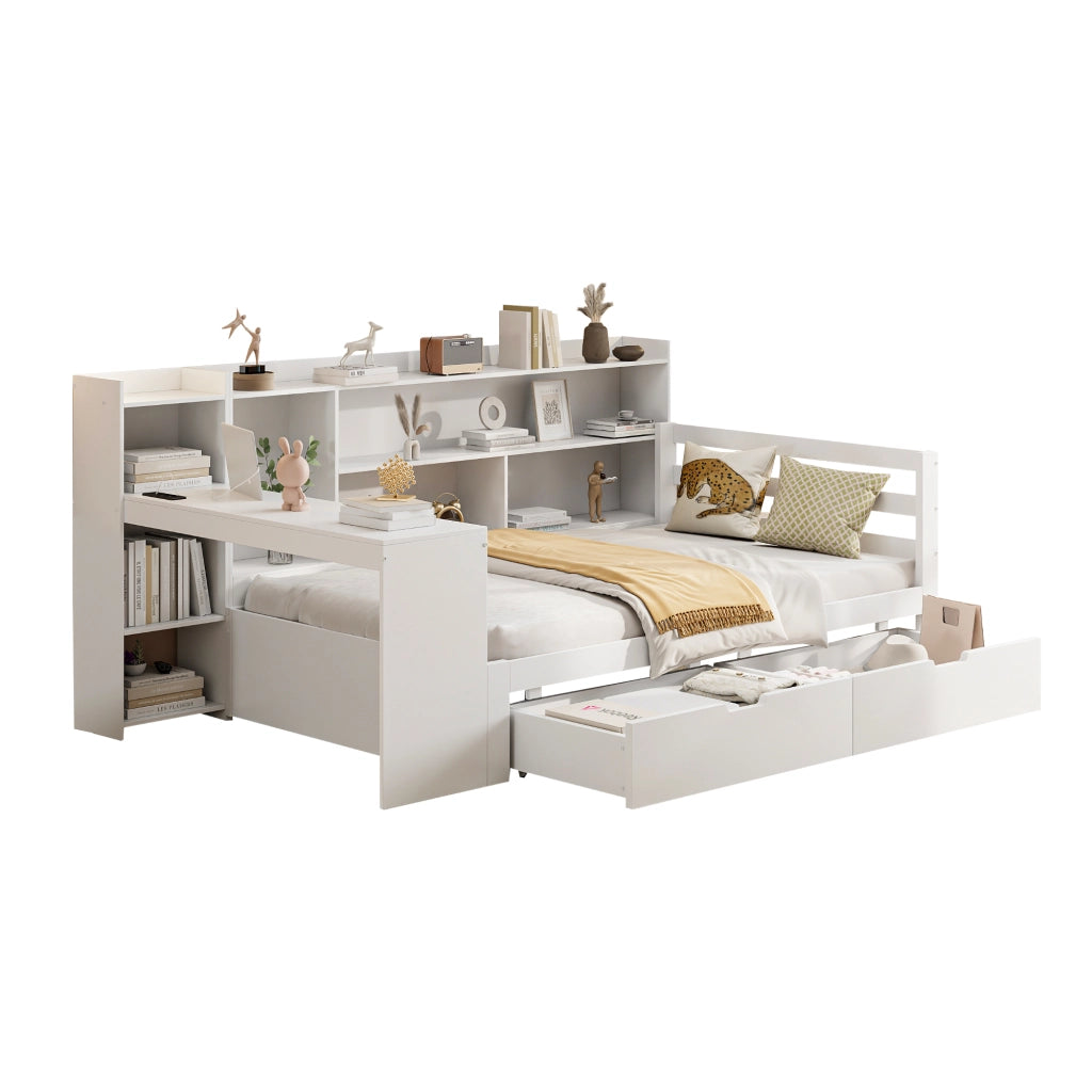 Letto sofa multifunzione legno bianco 90x200 cm