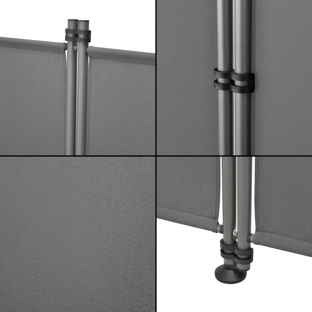 Paravento Modica a 4 Pannelli Parete Divisorio con Struttura Pieghevole (AxL) 170x215 cm - Grigio Medio pro.tec