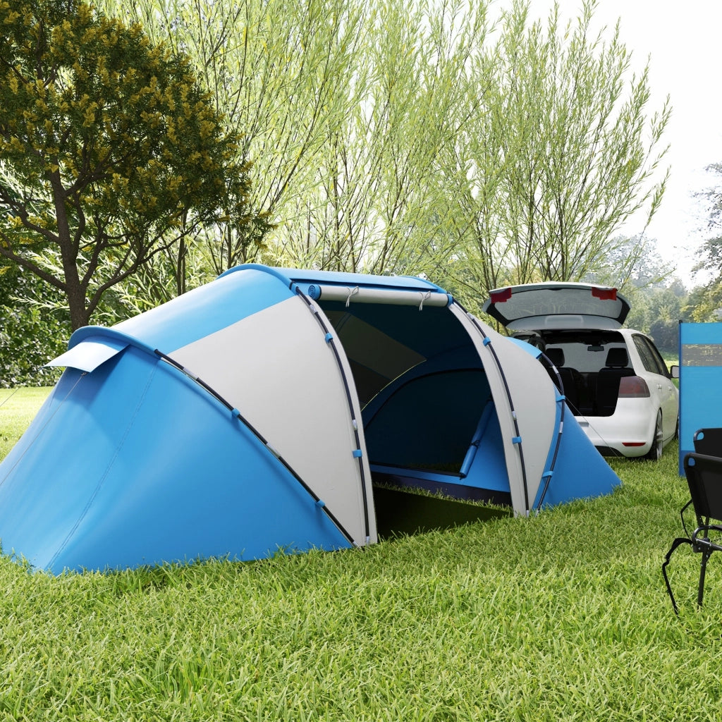 Tenda da Campeggio 4 Posti ¨C zephmum ¨C 430x240x170 cm Bianco e Azzurro