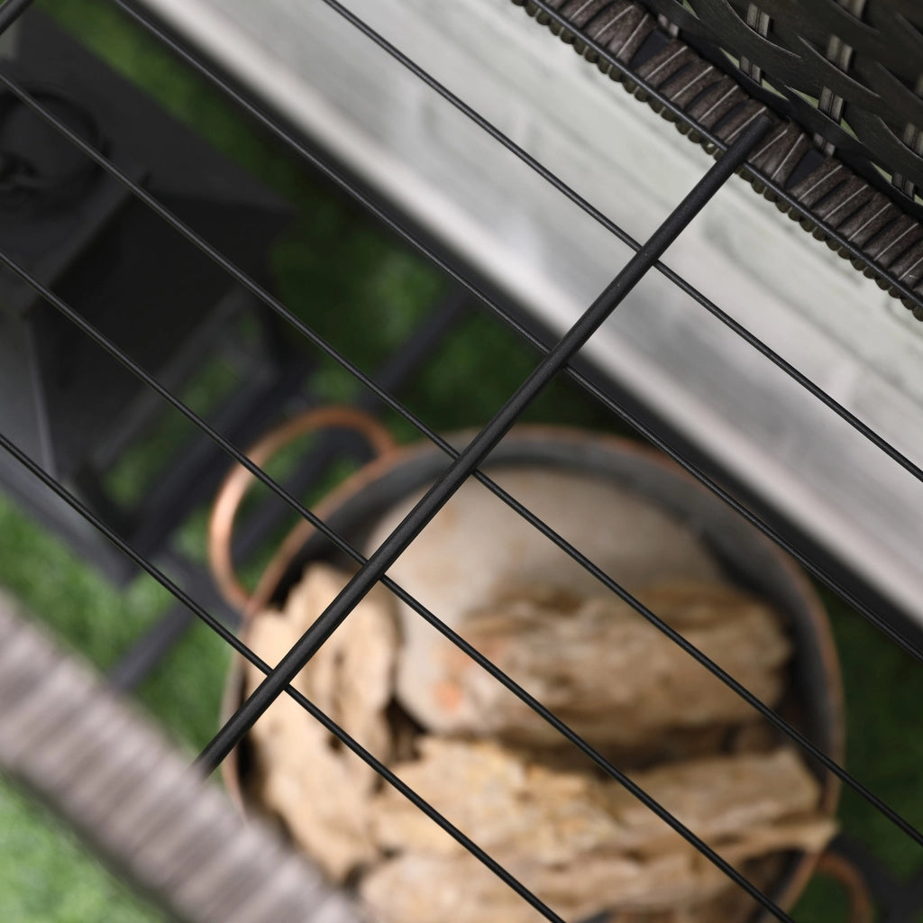 Fioriera rialzata in polyrattan con ripiano, 70 x 30 x 72 cm, marrone