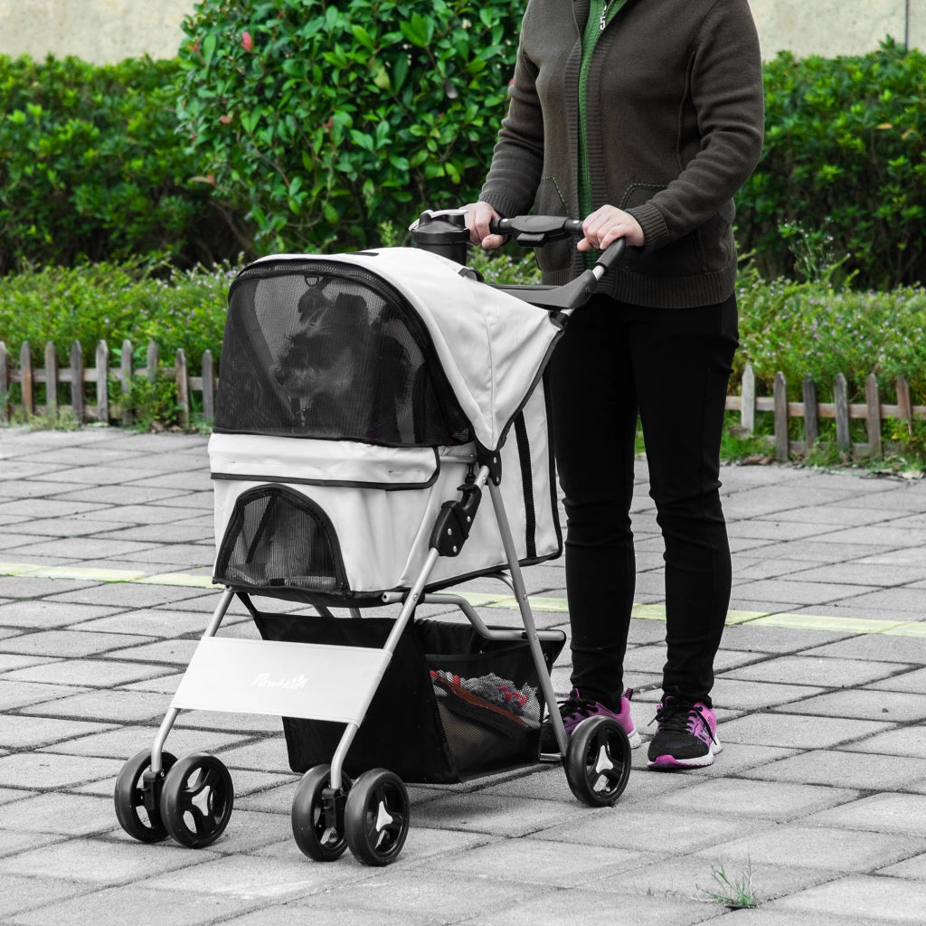 Carrello per cani pieghevole impermeabile ¨C zephmum ¨C 77x45x99,5 cm grigio