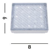 Faretto Calpestabile Contemporaneo Policarbonato Bianco Led 0,9W 7000K