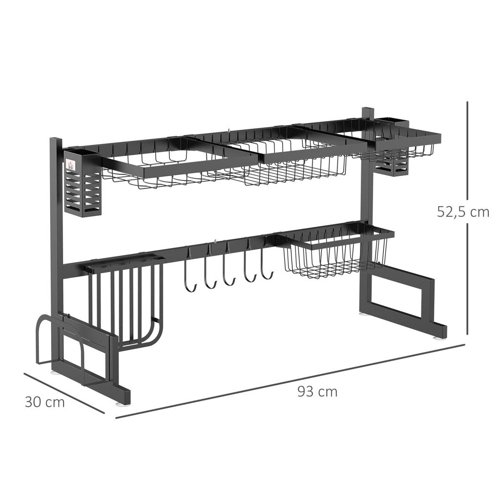 Tavolo da cucina con tagliere ¨C zephmum ¨C acciaio nero 93x30x52.5 cm