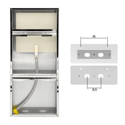 Soffione doccia a sbalzo 22x50 cm cromato in acciaio inox