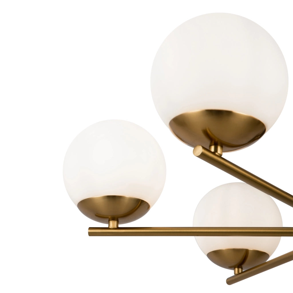 Maytoni Lampadario moderno Marble 6 luci E27 ottone metallo vetro