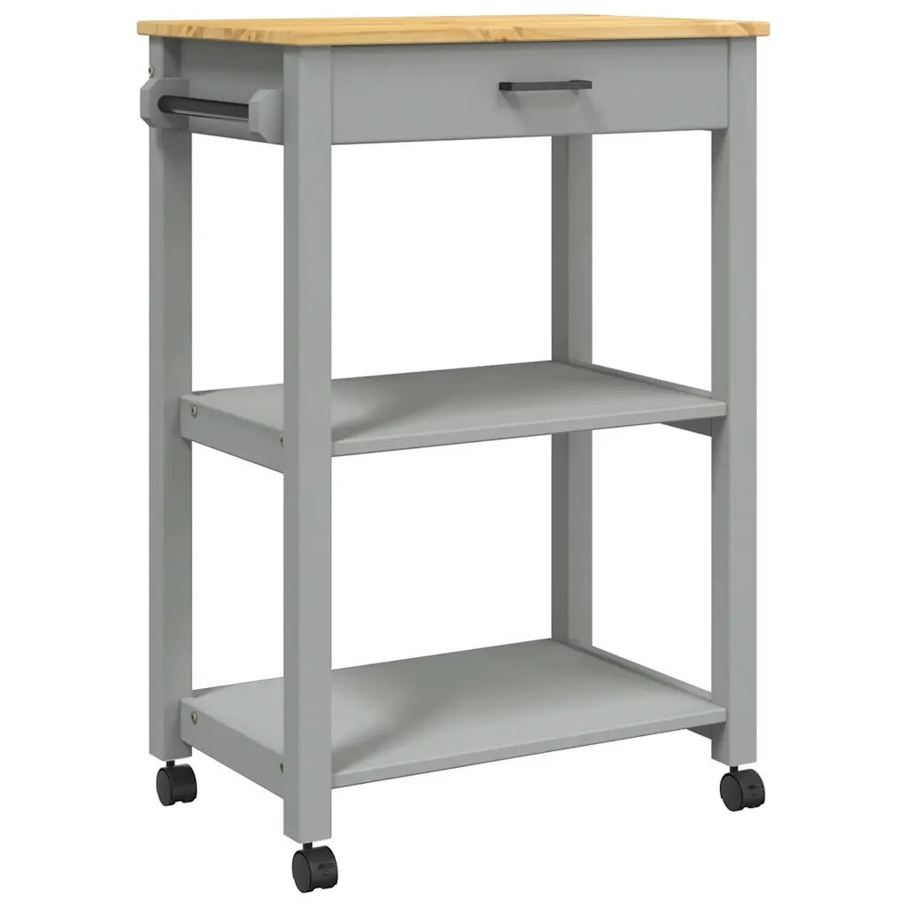 Carrello da Cucina MONZA 60x40x88,5 cm in Legno Massello di Pino 376095