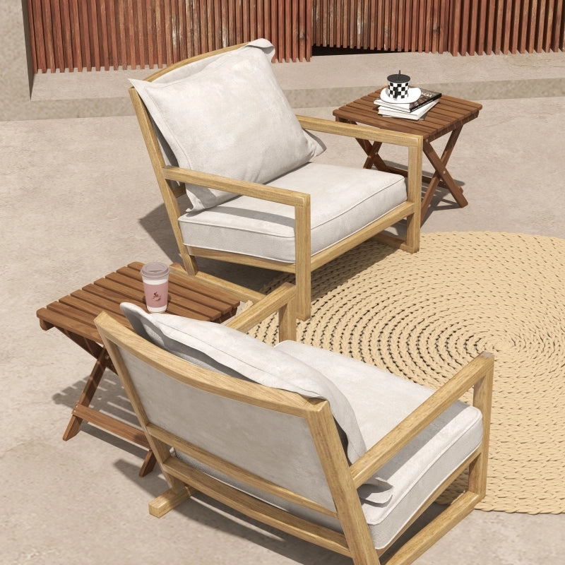 Set 2 Tavoli Pieghevoli da Giardino ¨C MINIMAL ¨C Legno di Acacia, 45x45x45 cm
