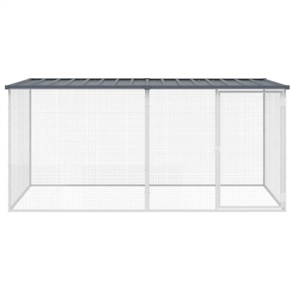 Gabbia per polli con tetto antracite 203x98x90 cm in acciaio zincato 3189049