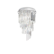 Plafoniera Contemporanea Carlton Metallo-Cristallo Cromo 8 Luci E14