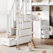 letto a castello legno e mdf bianco naturale 90x200 cm