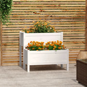 Fioriera Bianca 84,5x84x75 cm in Legno Massello di Pino 822258
