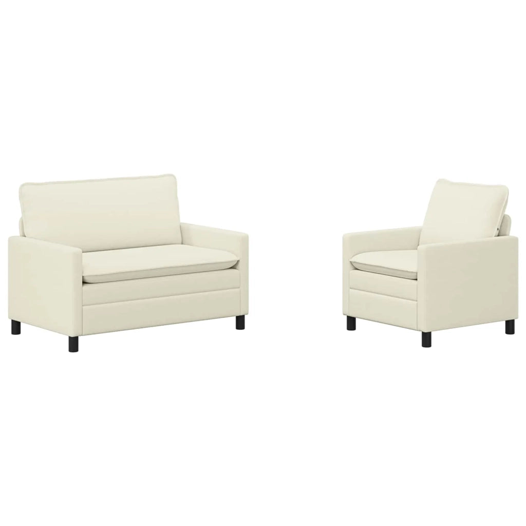 Set di divani 2 pcs Crema Tessuto 3417043