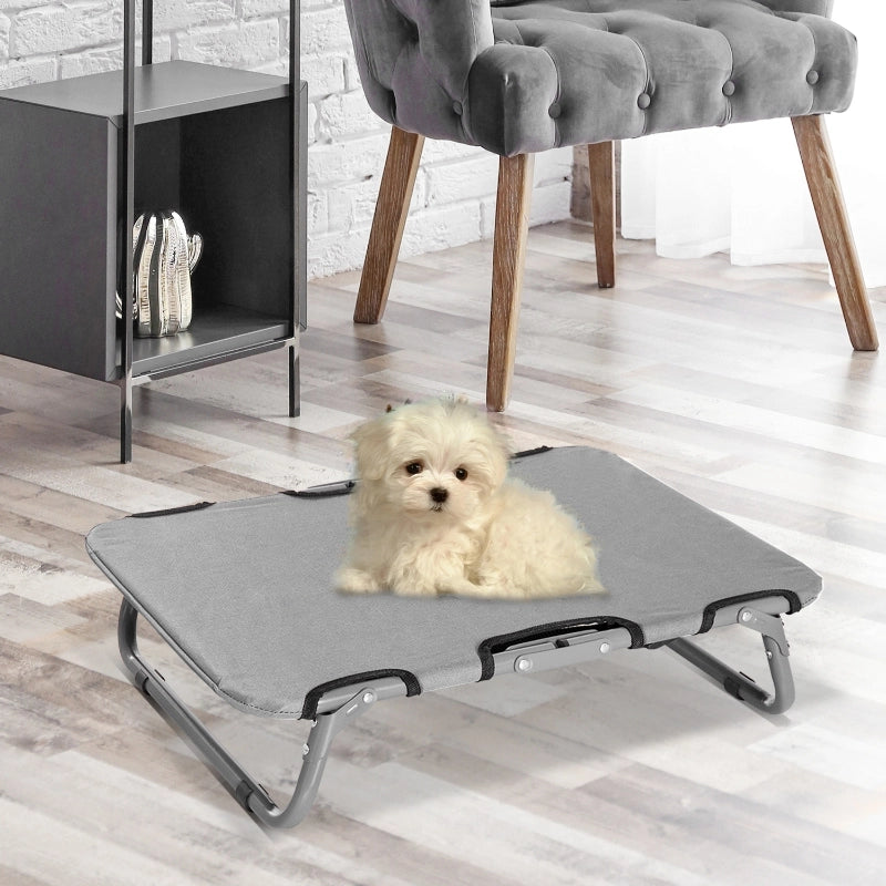Cuccia pieghevole da esterno per cani e gatti, lettino/posto letto, grigio, 59x46x15 cm