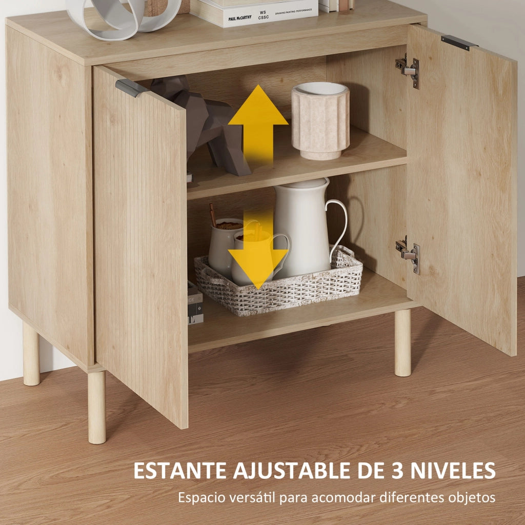 Mobile Ingresso Compatto ¨C Xylo ¨C Rovere con Ante e Ripiano Regolabile 78x40x77,5 cm