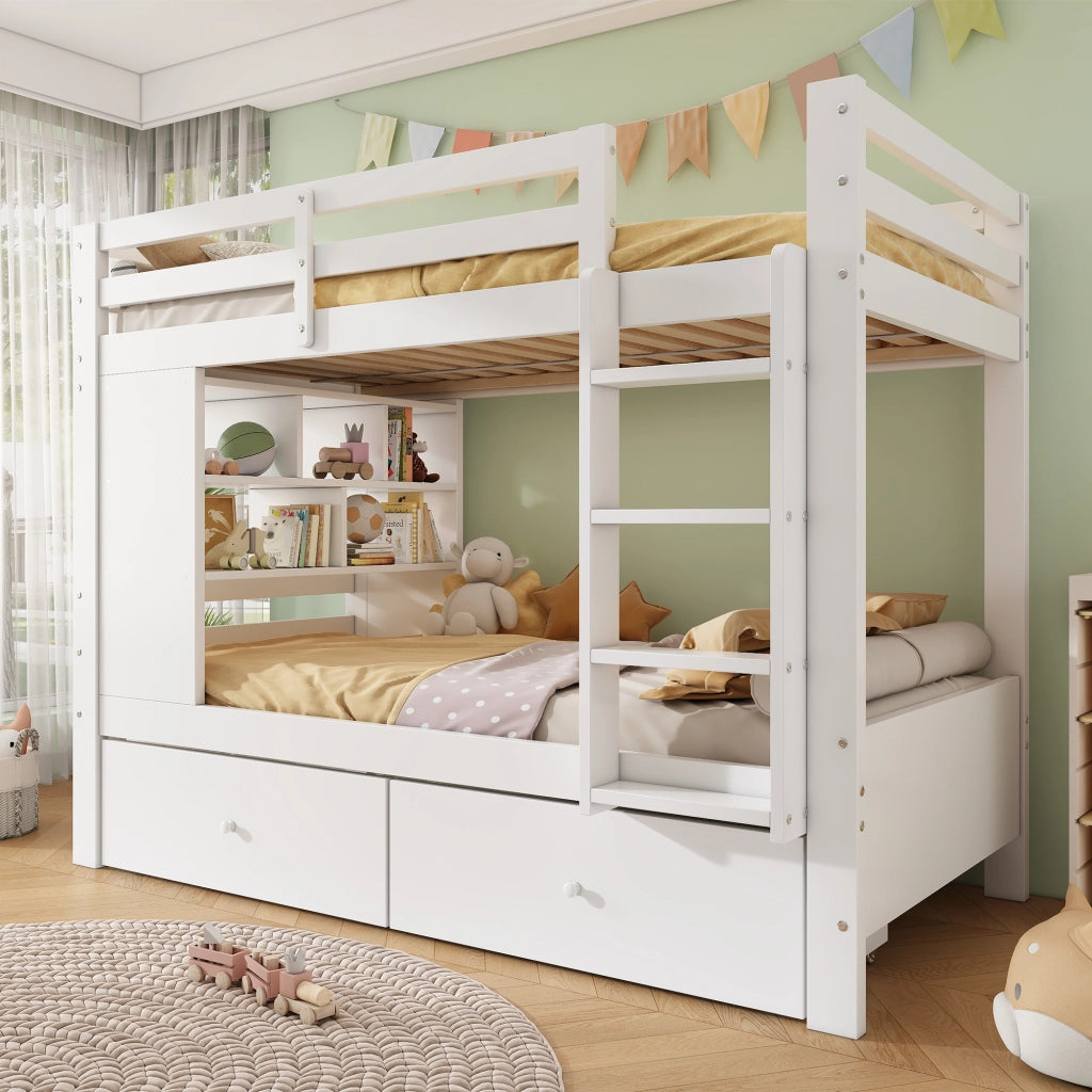 letto a castello legno bianco 90 x 200 cm