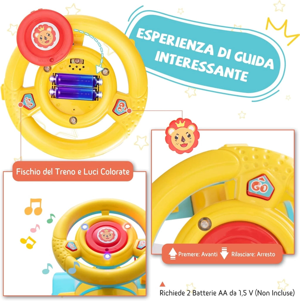 Trenino Elettrico per Bambini, Treno Giocattolo con 16 Pezzi di Binari, con Luci e Suoni, Scatola di Stoccaggio, Regalo per Bambini Anni 3+ (Blu)