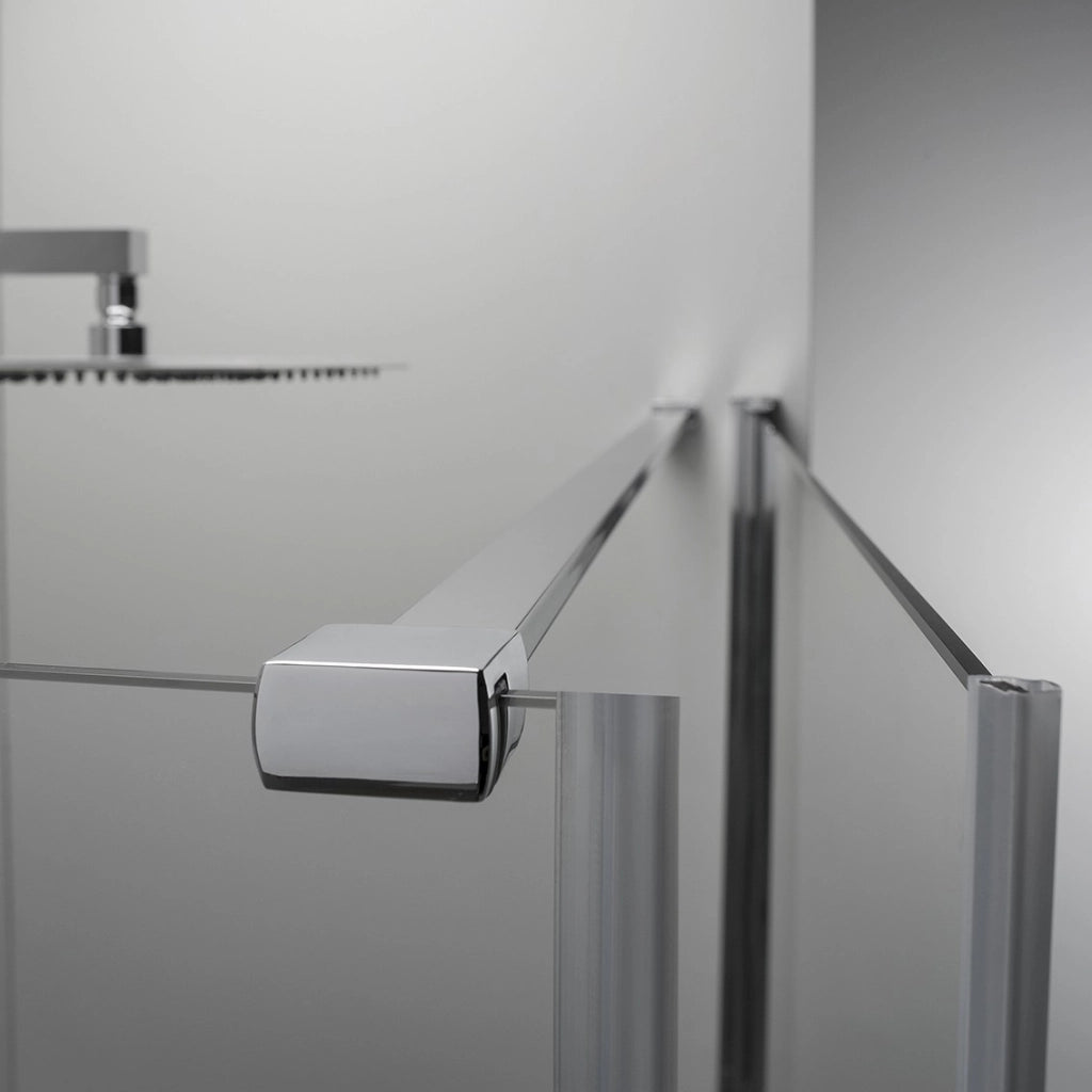 Cabina Box Doccia 70x70 Cm Porta Battente con Lato Fisso Trasparente