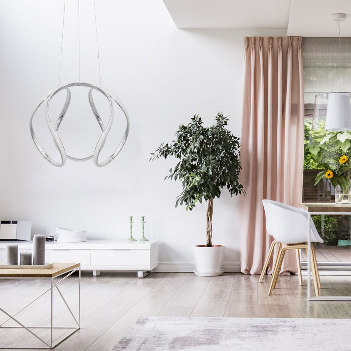 Lampada Da Soffitto Pensile Moderno Led Gold + Pilot Cromo App386-cp