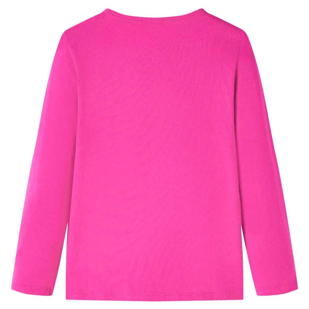 Maglietta da Bambina a Maniche Lunghe Rosa Scuro 104cod mxl 108649