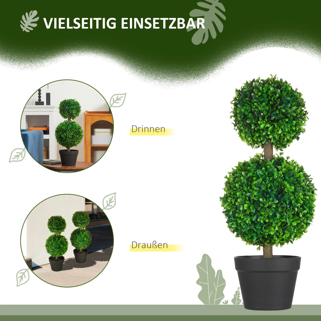 2 piante artificiali bosso ¨C zephmum ¨C verde 17x17x60 cm