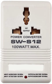 Inverter di Tensione 100W - Adattatore per Viaggi - Utilizzo Sicuro - 220V/240V a 110V/120V - Per Viaggi Internazionali - Incluso il Convertitore