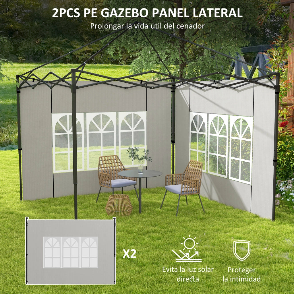 Tenda da giardino con pareti laterali ¨C zephmum ¨C 3x3 m 3x6 m 293x193 cm bianco