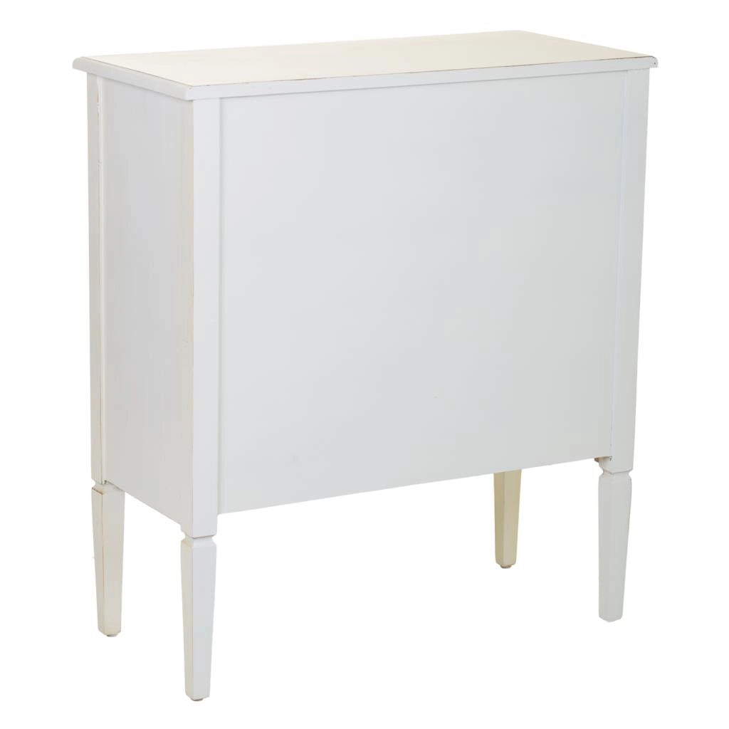 Mobile da ingresso in legno con griglie bianche 80x38x90h