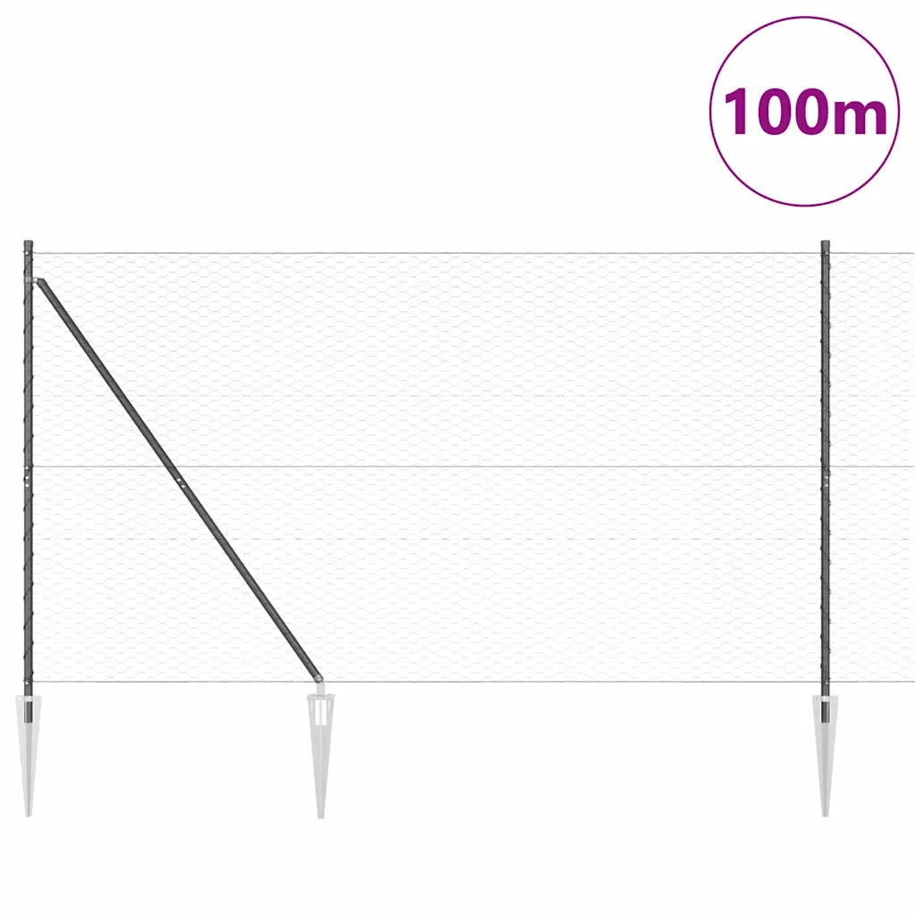 Palo della recinzione Grigio 100 x 1,6 m (rete da 36 mm)