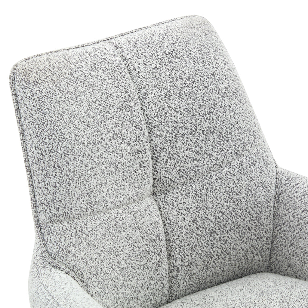 SEDIA Girevole 360° in Tessuto Grigio Chiaro e Metallo Nero