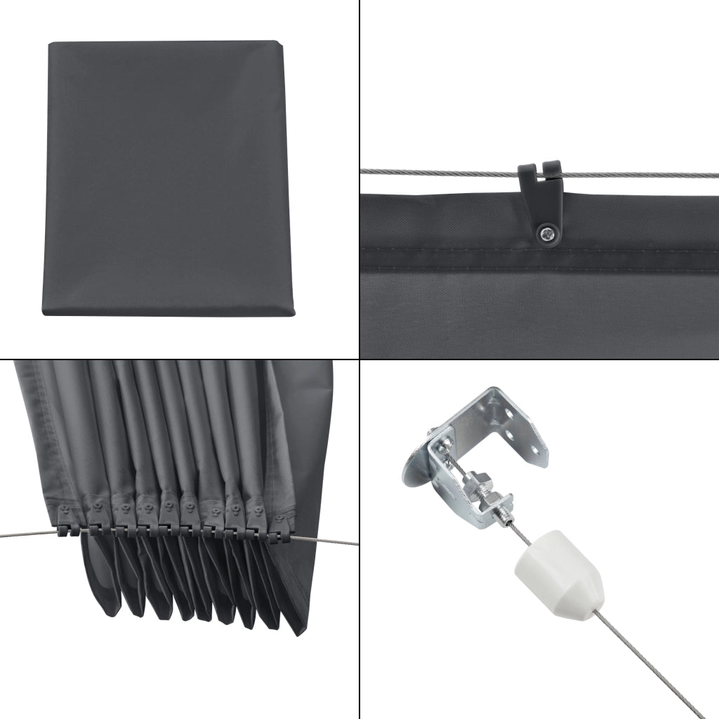 Tenda a Vela per Uso Esterno Parasole Richiudibile Vela Rettangolare 140 x 270 cm Ombreggiante Antivento Impermeabile con Protezione Raggi UV - Grigio
