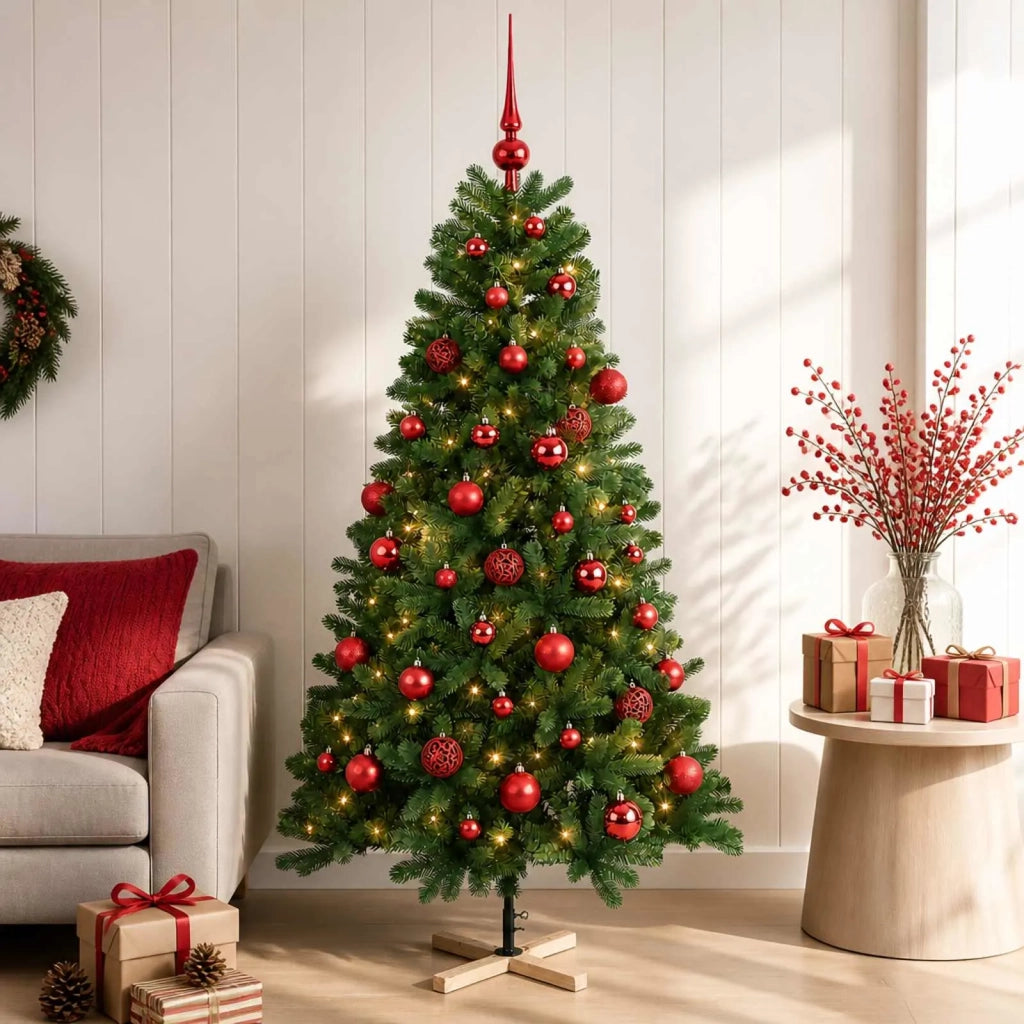 Albero di Natale artificiale con palline 120 cm 150 LED 3461405