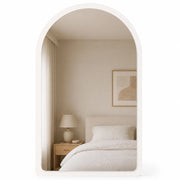 Specchio ad Arco Struttura in Legno Bianco Decorazione Design Moderno 46x60cm