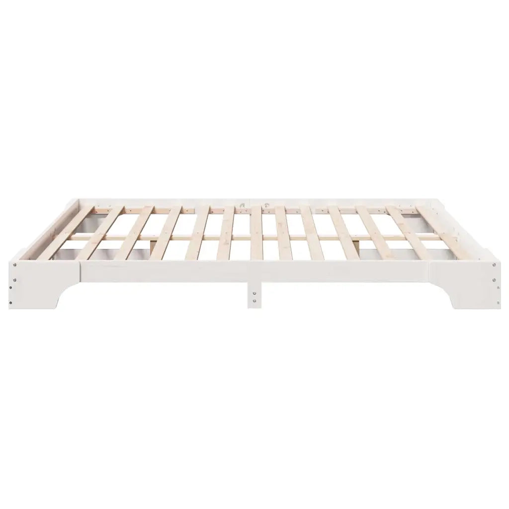Struttura del letto Bianco 200 x 200 cm Pino massello 872849