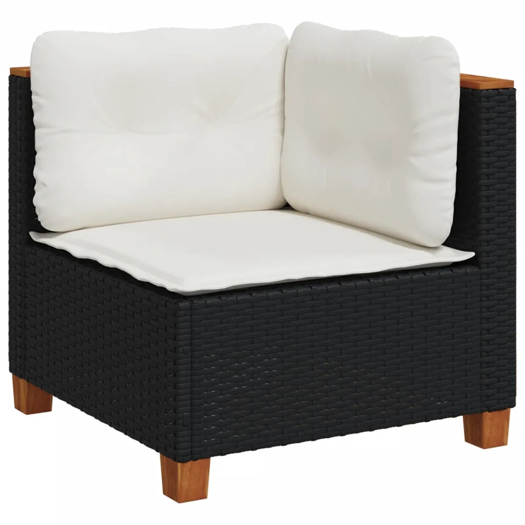Set Divani da Giardino con Cuscini 7pz Nero Polyrattan 3261935